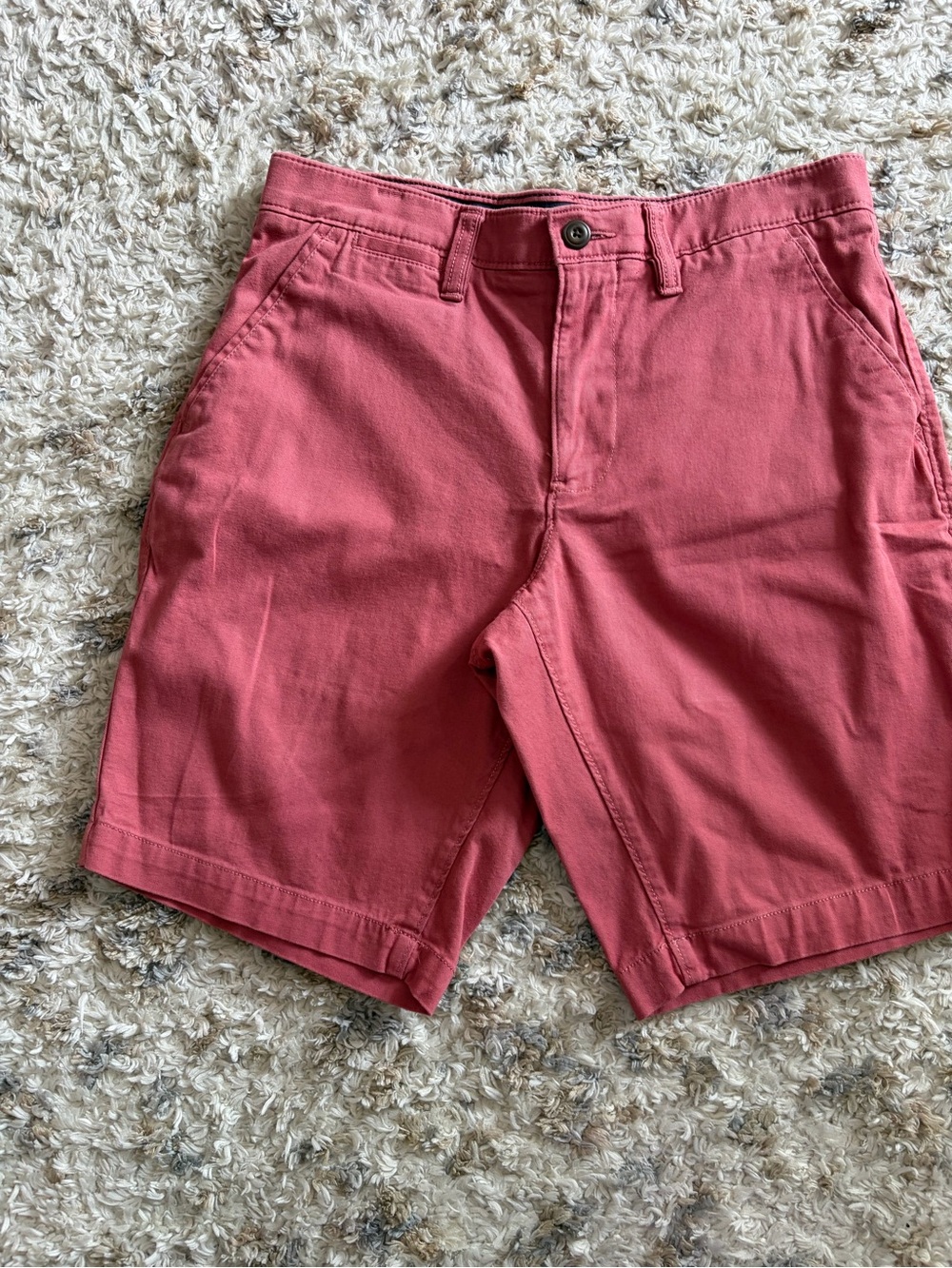 Soma Men's Salmon Red Flat-Front Chino Shorts